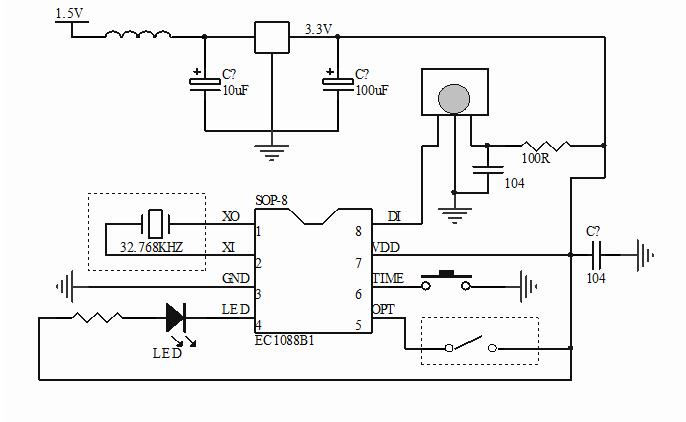 定時(shí)蠟燭IC芯片