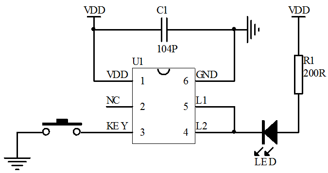 快閃-慢閃-常亮三段閃燈芯片EC105C-06 快閃-慢閃-常亮三段閃燈芯片EC105C-06
