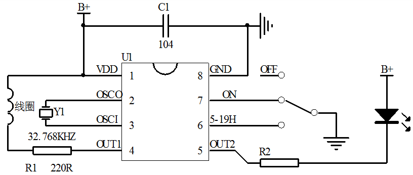 循環(huán)定時(shí)蠟燭芯片