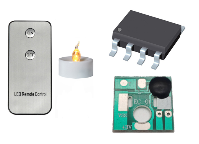 2鍵遙控蠟燭芯片