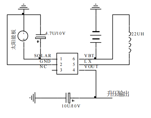 太陽能草坪燈升壓芯片電路圖
