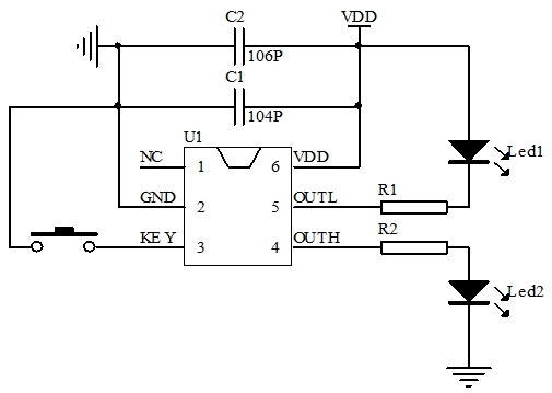 單按鍵開關IC芯片