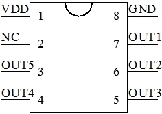 EC220808流水燈芯片腳位圖