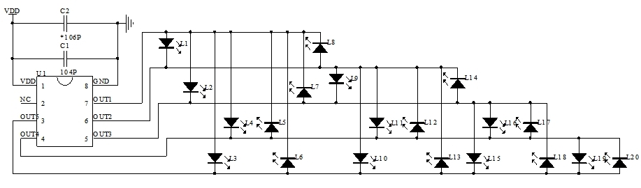 流水燈芯片電路圖