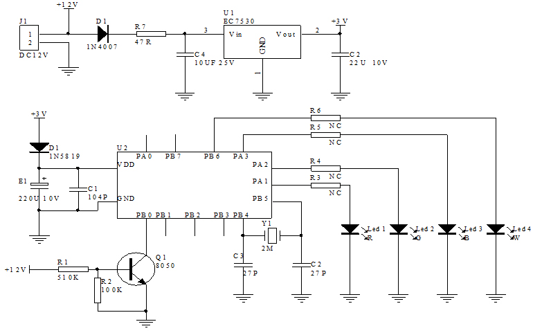 七彩燈控制芯片