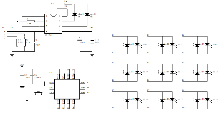 流水燈芯片電路圖